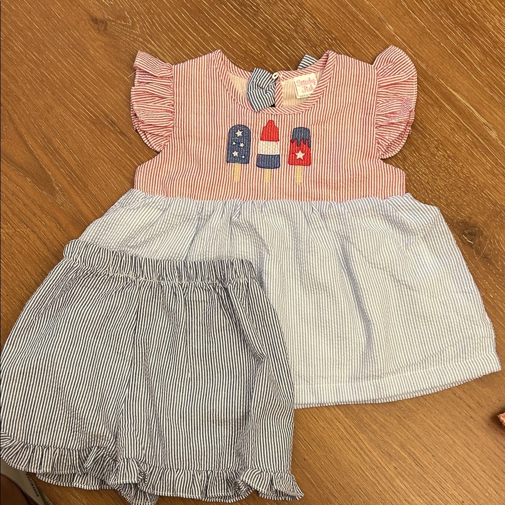 Striped Red and Blue Kids Matching Set
